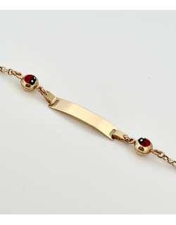 Brățară pentru copii cu buburuze si plăcuță